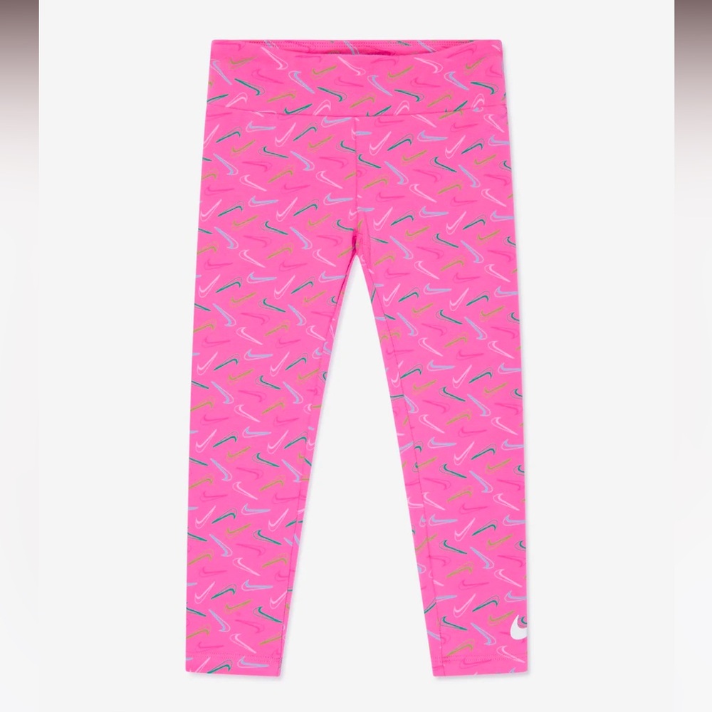 girls nike logo pink leggings